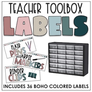 Editable BOHO Teacher Toolbox Labels