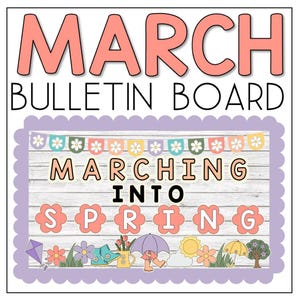Marching Into Spring Bulletin Board | March Classroom Decor + Writing Activity
