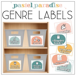 Étiquettes de genre modifiables | Bibliothèque de classe | Paradis pastel