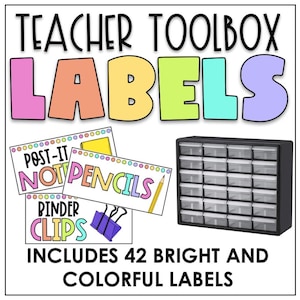 EDITABLE Colorful Teacher Toolbox Labels