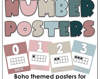 Boho Number Posters | 0-20