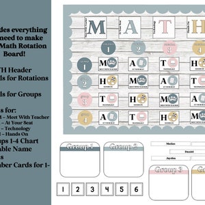 Soft Boho Math Rotation Board | Math Workshop | Math Centers - Etsy