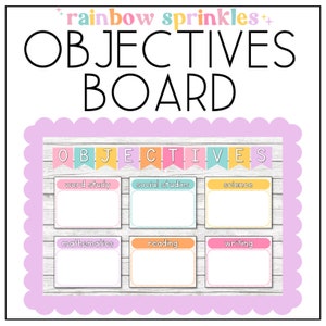 Editable Daily Objectives Board | Rainbow Sprinkles