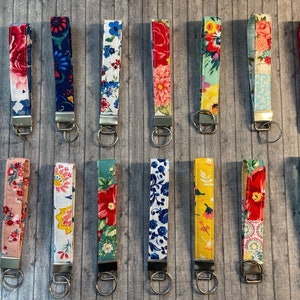 Handcrafted  keychains made in pioneer woman fabrics