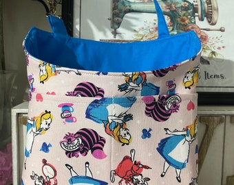 Car Caddy Made in a Licenced Alice and Wonderland Fabric