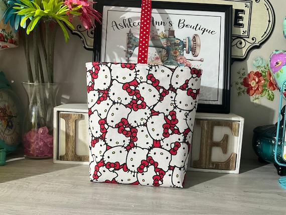 Car Trash Can made in a licensed hello kitty fabric
