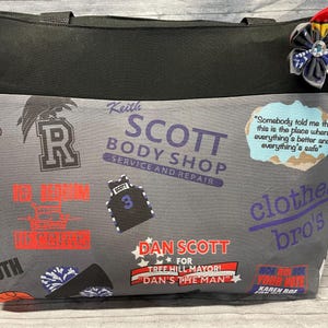 Tote made in a one tree hill fabric
