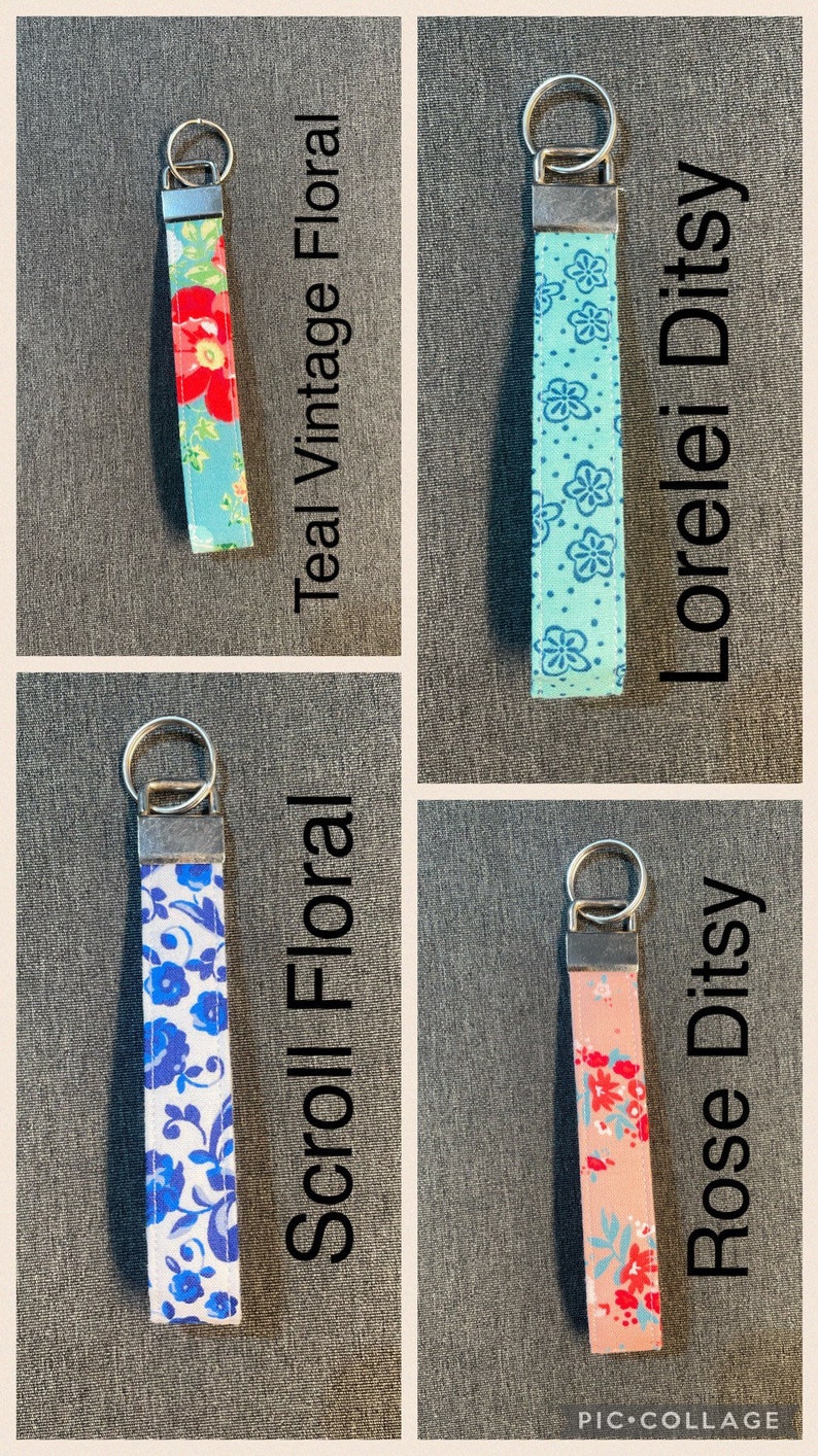 Handcrafted keychains made in pioneer woman fabrics image 3