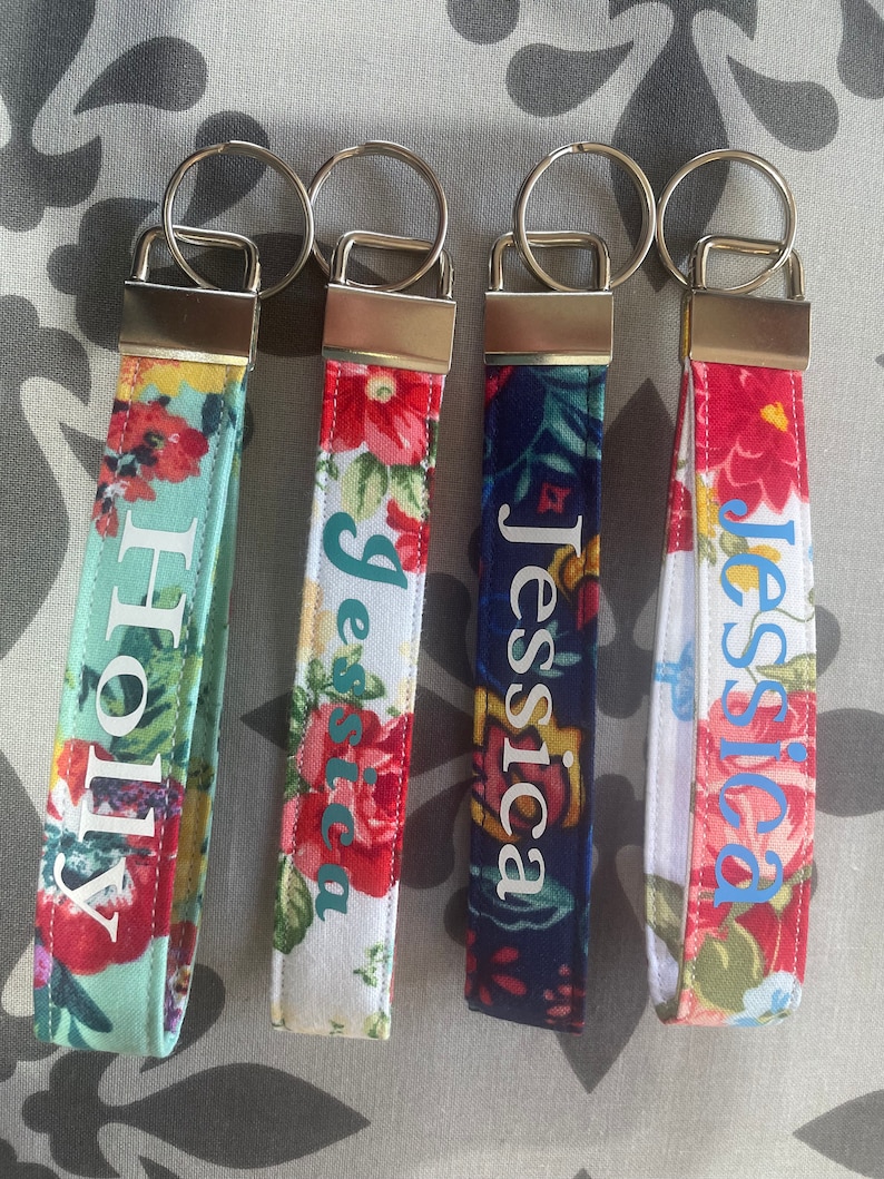 Handcrafted keychains made in pioneer woman fabrics image 5