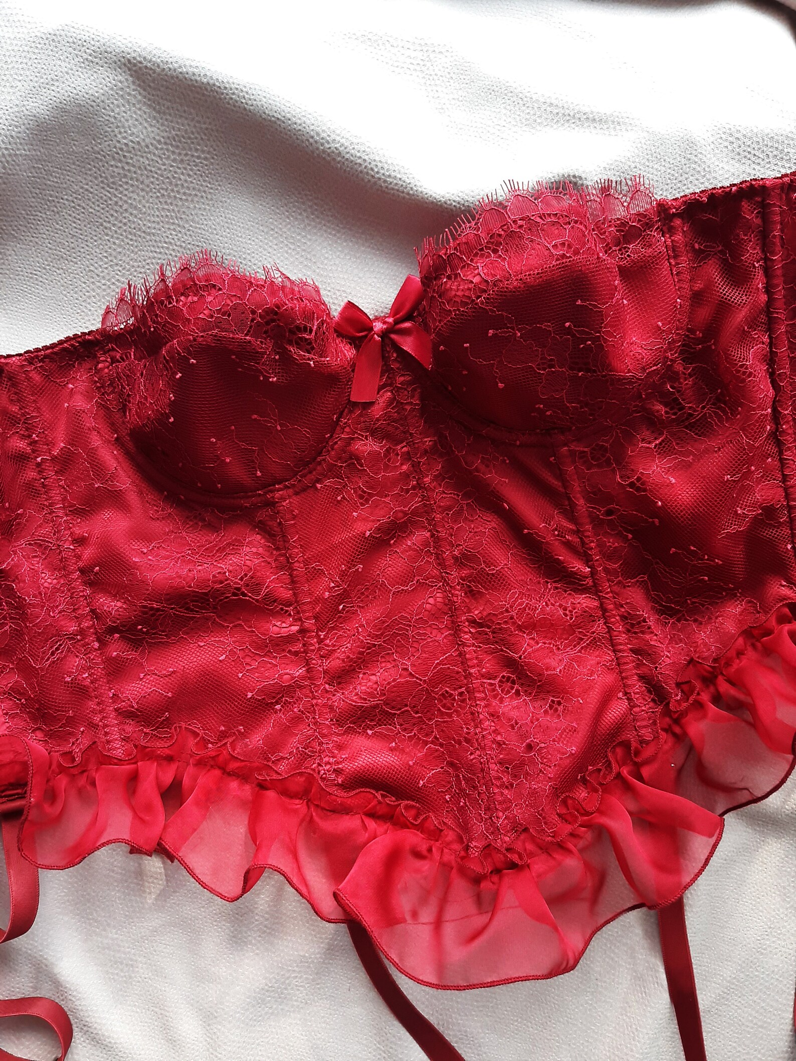 Rotes Korsett Satin Korsett Wein Korsett Dessous-Set | Etsy