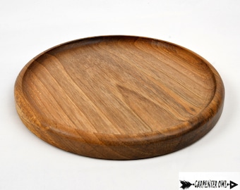 Walnut wooden plate, wooden dinner plate, natural kitchen equipment