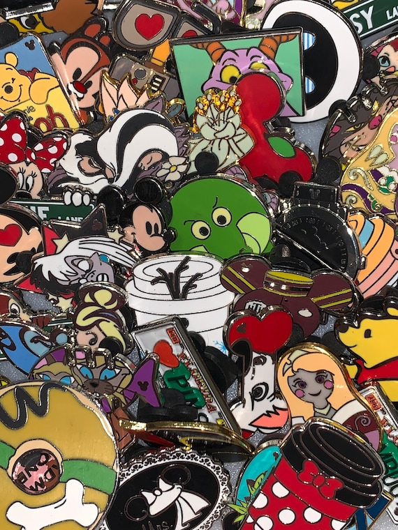 50 Disney Mystery Character Trading Pins Assorted Lot Variety Disneyland WDW Random Tradable FAST Ship 2 Free WDW Maps!
