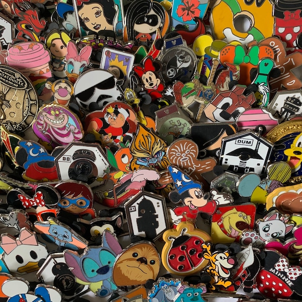 100 Random Disney Trading Pins Lot No Duplicates Mystery Bundle Guaranteed Tradable at Walt Disney World and Disneyland