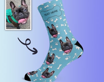 Custom Dog Socks, Pet Photo Socks, Customized Cute Dog Face Socks, Dog Lover Gift, Funny Dog Socks, Dog Mom Gift, Pet Socks