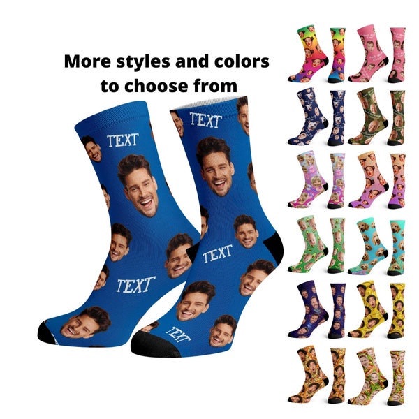 Custom Face Socks w Text, Socks for Men and Women,Funny Pet Socks,Gift for Him,Gift For Her,Girlfriend Gift, Personalized Gift,Picture Socks