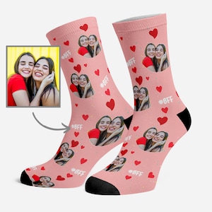 Custom Best Friend Forever Socks, Custom Best Friend Photo Socks, Gift For BFF Customized Funny Photo Gift For Her, Him, Friends BFF, #1BFF