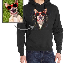 Custom Dog Sweatshirt Hoodie, Custom Cat Hoodie, Dog mom Gift, Dog Hoodie, Hoodie for women, Pet Gift, Print your pet, Pet Portrait