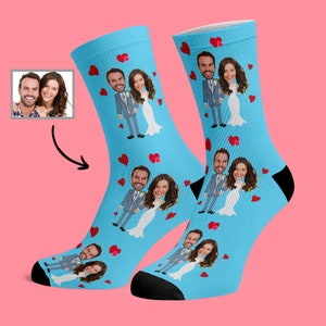 Custom wedding socks Custom Photo Socks, Custom Socks, Personalise Socks, Custom Printed Socks, wedding gift, Socks For Groom And Bride