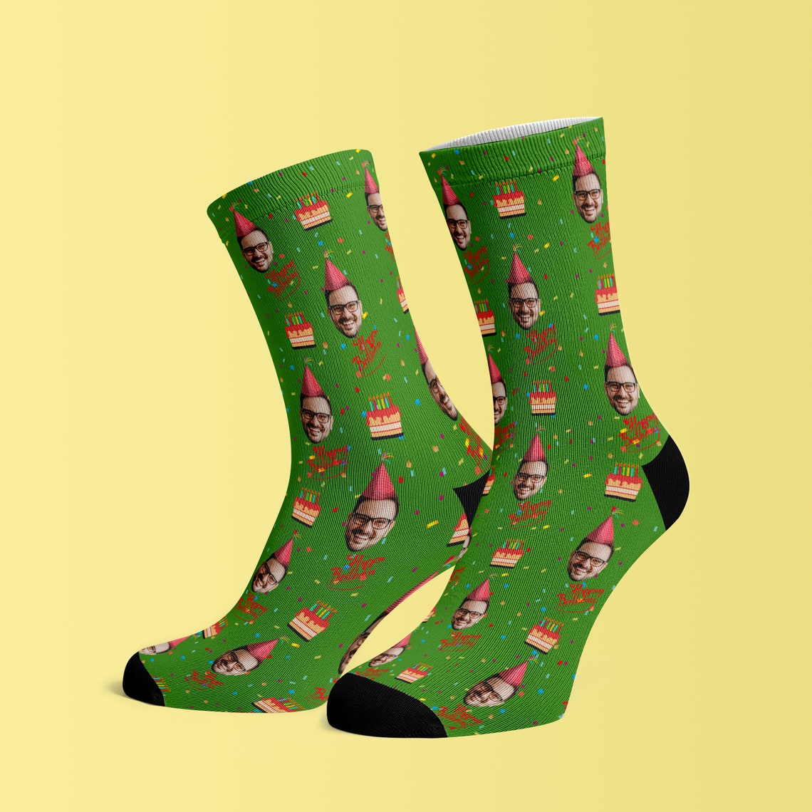Happy Birthday Socks Face Socks Birthday Gift for Him Etsy