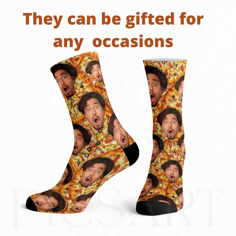 Custom Face Socks w Text, Socks for Men and Women,Funny Pet Socks,Gift for Him,Gift For Her,Girlfriend Gift, Personalized Gift,Picture Socks image 2