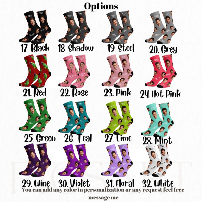 Custom Face Socks w Text, Socks for Men and Women,Funny Pet Socks,Gift for Him,Gift For Her,Girlfriend Gift, Personalized Gift,Picture Socks image 6
