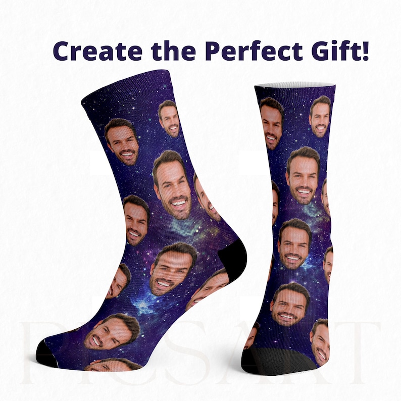 Custom Face Socks w Text, Socks for Men and Women,Funny Pet Socks,Gift for Him,Gift For Her,Girlfriend Gift, Personalized Gift,Picture Socks image 3