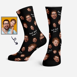 Custom Best Dad Ever Socks, Custom Face Socks, Personalized Socks, Happy Father's Day Socks, Best Gift For Dad