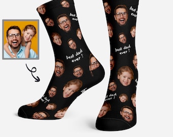 Custom Best Dad Ever Socks, Custom Face Socks, Personalized Socks, Happy Father's Day Socks, Best Gift For Dad