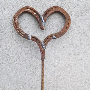 Heart studs made from old horseshoes