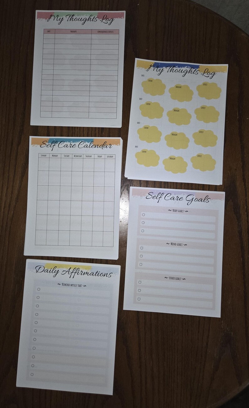 Anxiety Planner Printable | Mental Health Journal PDF | 5 Color Options ...