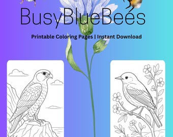 50 Realistic Bird Coloring Pages for Adults & Kids | Birdwatching Coloring Book | Line Art for Bird Lovers | Instant Digital Download