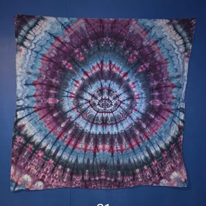Handmade Tie Dye Tapestry 54x54 | 100% Cotton Boho Wall Hanging | Psychedelic Festival Décor | Hippie Dorm Room Art | Hand Dyed