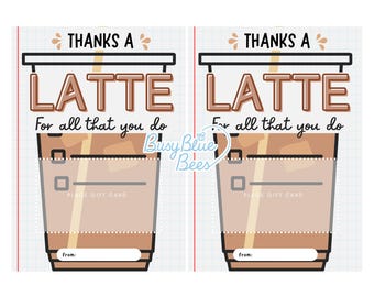 Coffee Gift Card Holder Printable Tags – Teacher Appreciation – Editable Gift Card Print for Staff & Friends