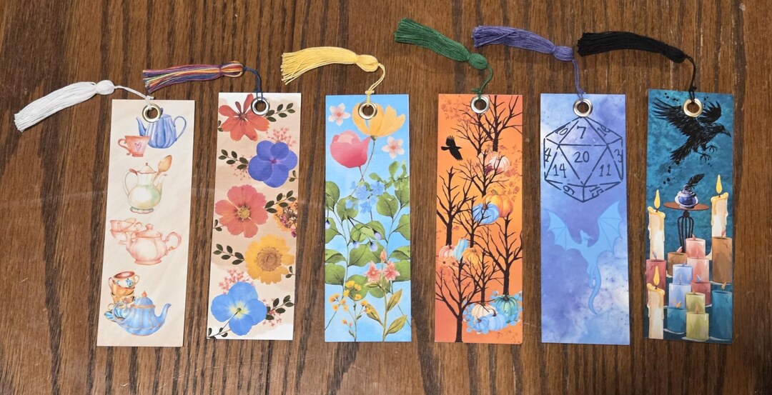 Handmade Laminated Bookmarks Set of 12–aesthetic 2x6 Cardstock ...