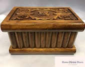 Jewelry Box,dowry chest,Magic chest with secret compartment embroidered in walnut wood,Wooden Design,Personal
