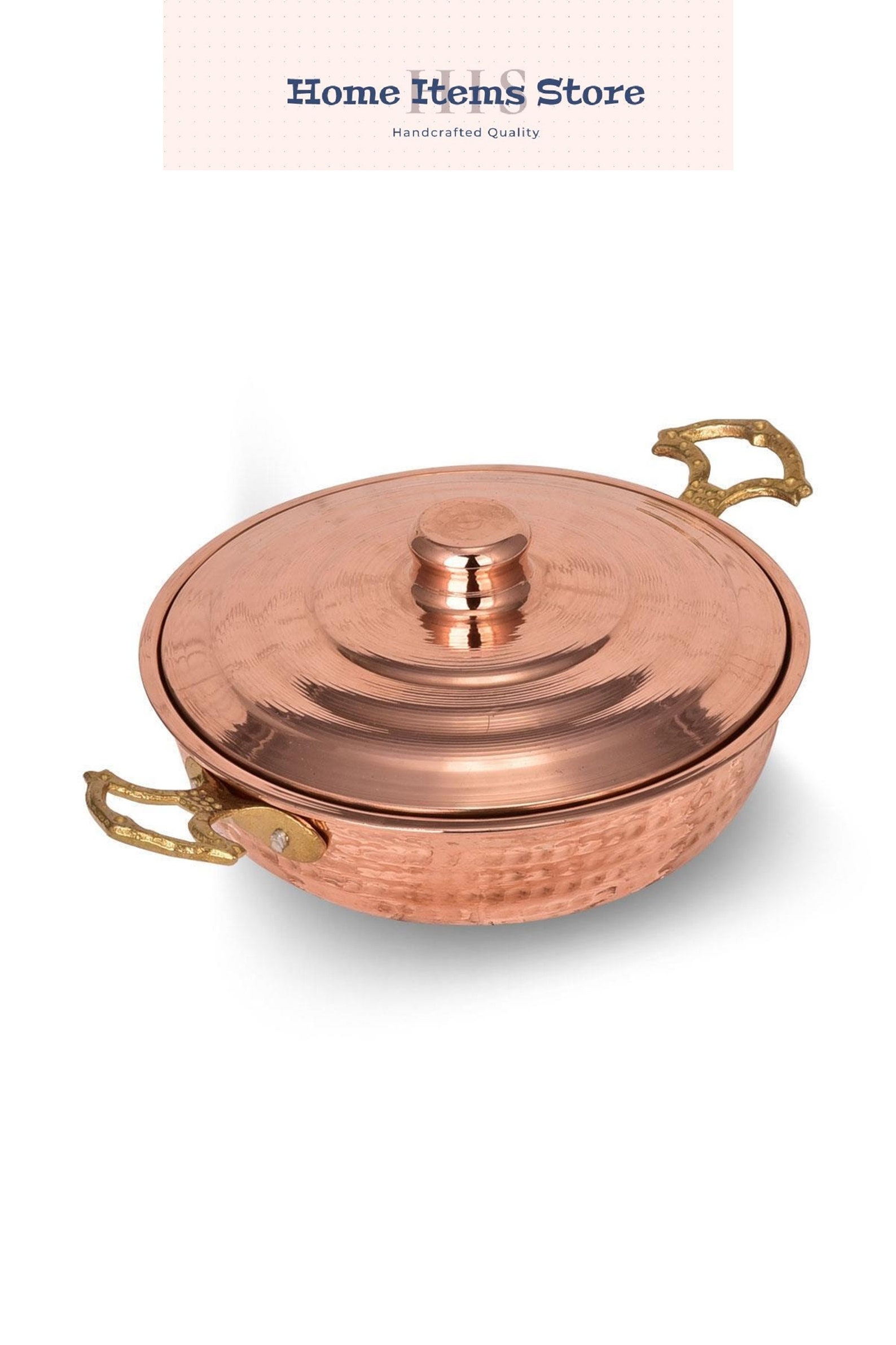 Copper Pan Sets/covered Double Handled Old Hammered Copper Etsy