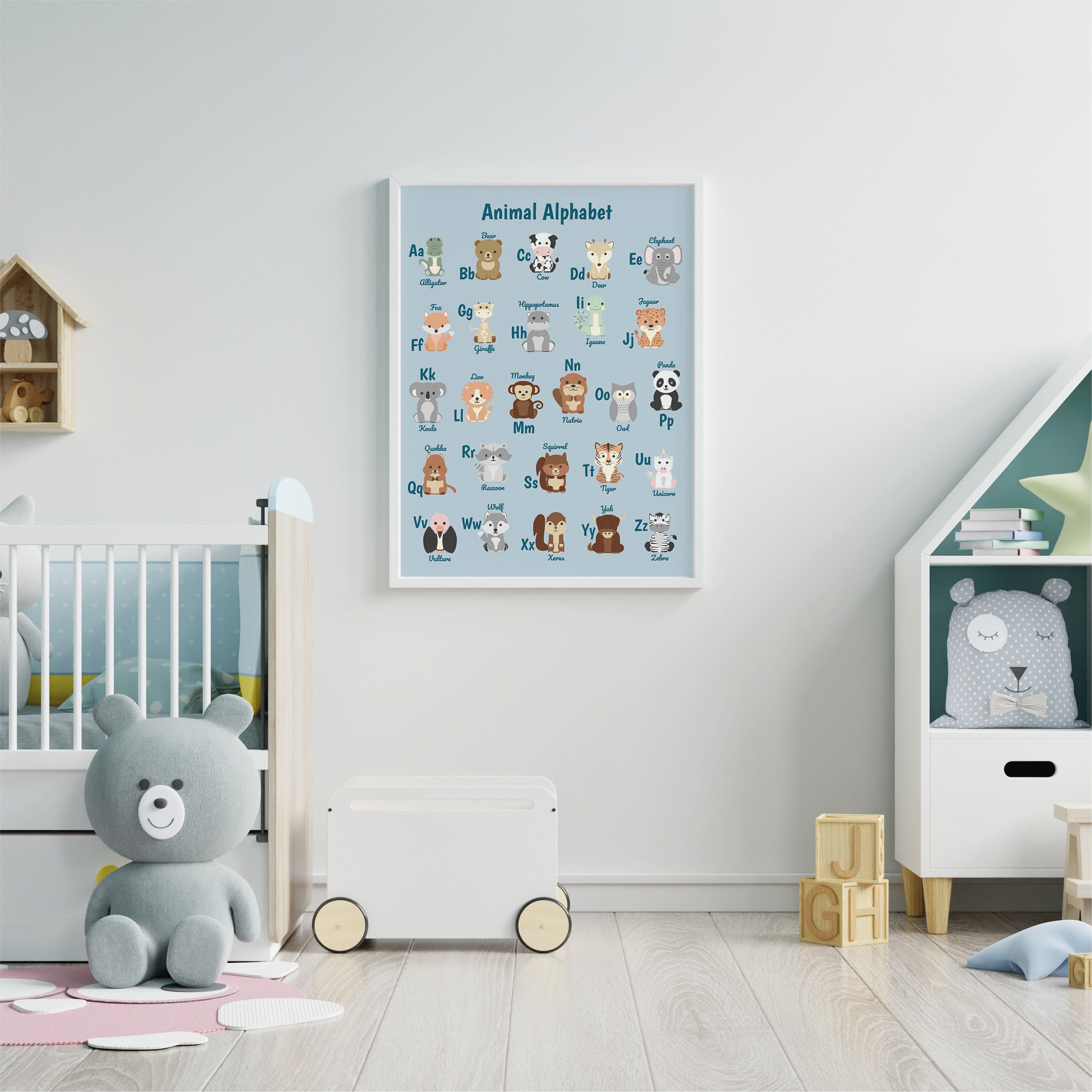 Animal Alphabet Poster Wall Art Abc Poster Print Educational | Etsy