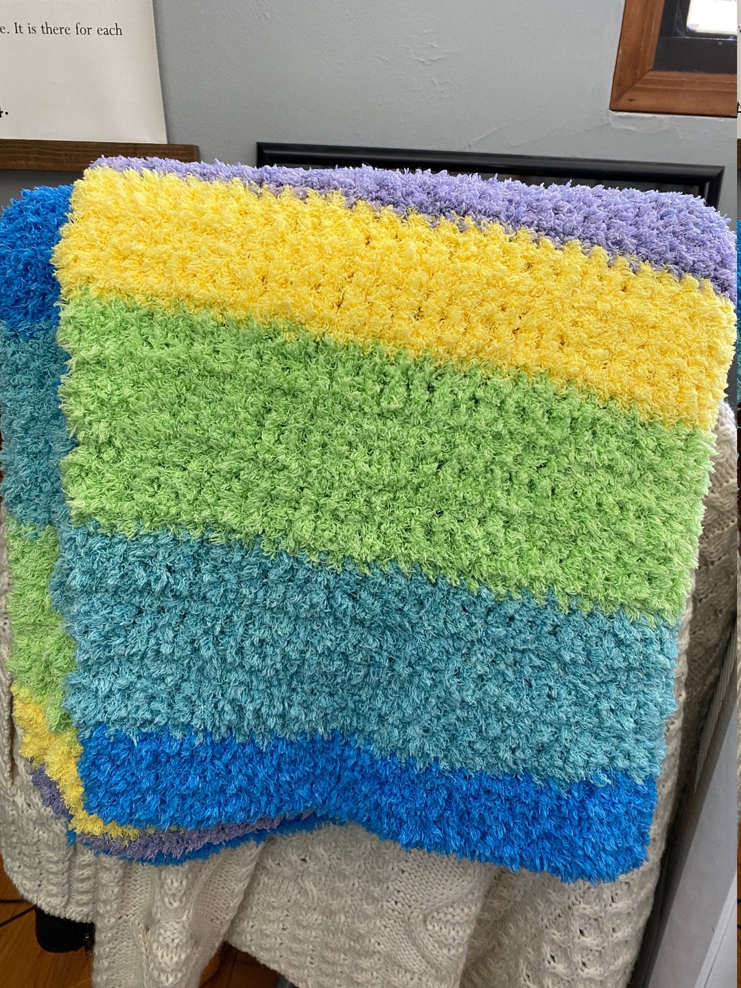 Handmade Rainbow Lap Blanket Etsy