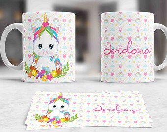 personalisierte Tasse Einhorn, Name, Geschenk, Sublimation, Spruch, Tasse, Wunschtext Wunschname, bedruckt, Kind, Freundin, Einhorn Fan