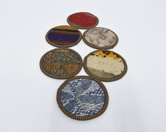 Beer Coaster, Kilim Coaster, Set Of Six, Red Coaster, Striped Coaster, Washable Coaster, Gift Coaster, Woven Coaster,