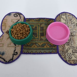 Bone Pad, Water Pad, Dog Food Pad, Beige Mat, Rug Mat, Organic Mat, Tribal Pad, Handmade Pad, Stylish Pad, Pet Lover Gift Mat, 173