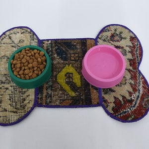 Custom Pad Mat, Dog Food Pad, Bone Shabe Pad, Beige Mat, Rug Mat, Pet Lover Gift Mat, Rustic Mat, Non Slip Pad, Hand Crafted Pad, 170