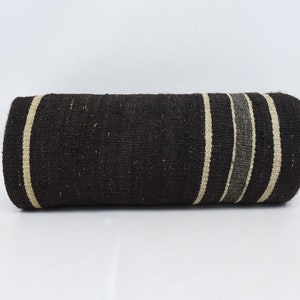 Zylindrisches Kissen, Kissenbezug, Nackenkissen, brauner Bezug, Gestreifter Bezug, Dekor Bezug, Home Design Bezug, Eckbolster,