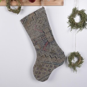 Xmas Stocking, Handmade Christmas Stocking, Vintage Stocking, Southwestern Christmas Stocking, Santa Claus Gifts