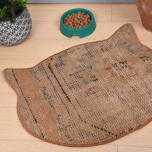 Custom Rug Peds, Pet Supplies, Custom Pad Mat, Beige Pad, Rug Pad, Stylish Pet Pad, Washable Vintage Rug Cat Mat, Traditional Cat Pad,