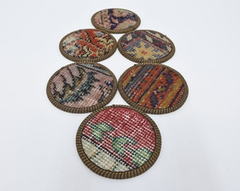 Blauer Untersetzer, Küche Dekor, 6er Set, Untersetzer, Tischuntersetzer, Einzigartiger Untersetzer, Ethnischer Untersetzer,