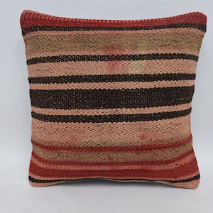 Body Pillow, Personalized Gift, Turkish Pillow, 14x14 Red Pillow, Striped Pillow Case, Chair Pillow, Gift For The Home Pillow Covers, 829
