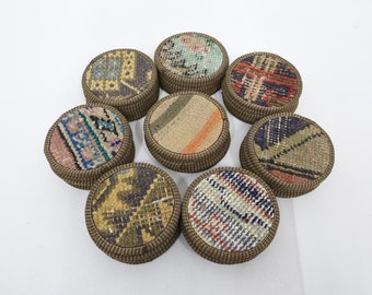 Carpet Coaster, House Warming Gift, Table Decor, Hand Carpet Coaster, 5x5 inches, Stylish Drink Coaster, Woven Coaster, Ethnic Coaster Set,