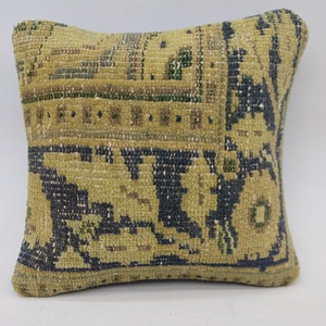 Almohadas antiguas, Almohada turca, Funda de almohada Kilim, Almohada beige 12x12, Funda de almohada de alfombra, Funda de cojín de tiro Kilim, Cojín lindo, 750