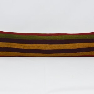 Home Decor Pillow, Throw Pillow Covers, Turkish Kilim Pillow, 12x48 Orange Pillow Cover, Striped Pillow Case, Christmas Pillow, 207